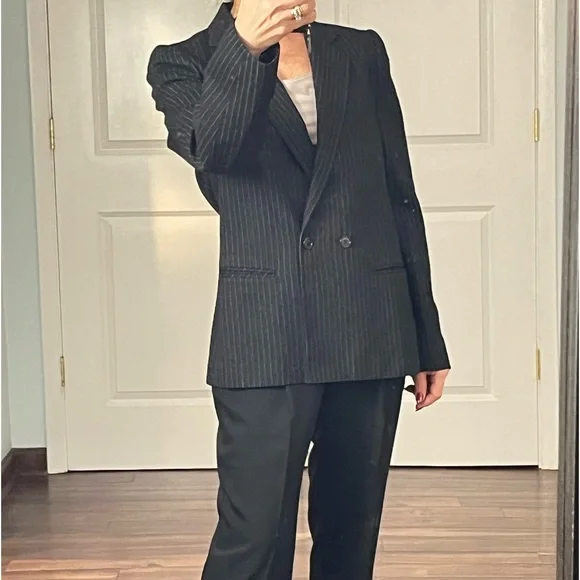 Vintage 100% Wool Pinstriped jacket blazer size 8 - Picture 5 of 13